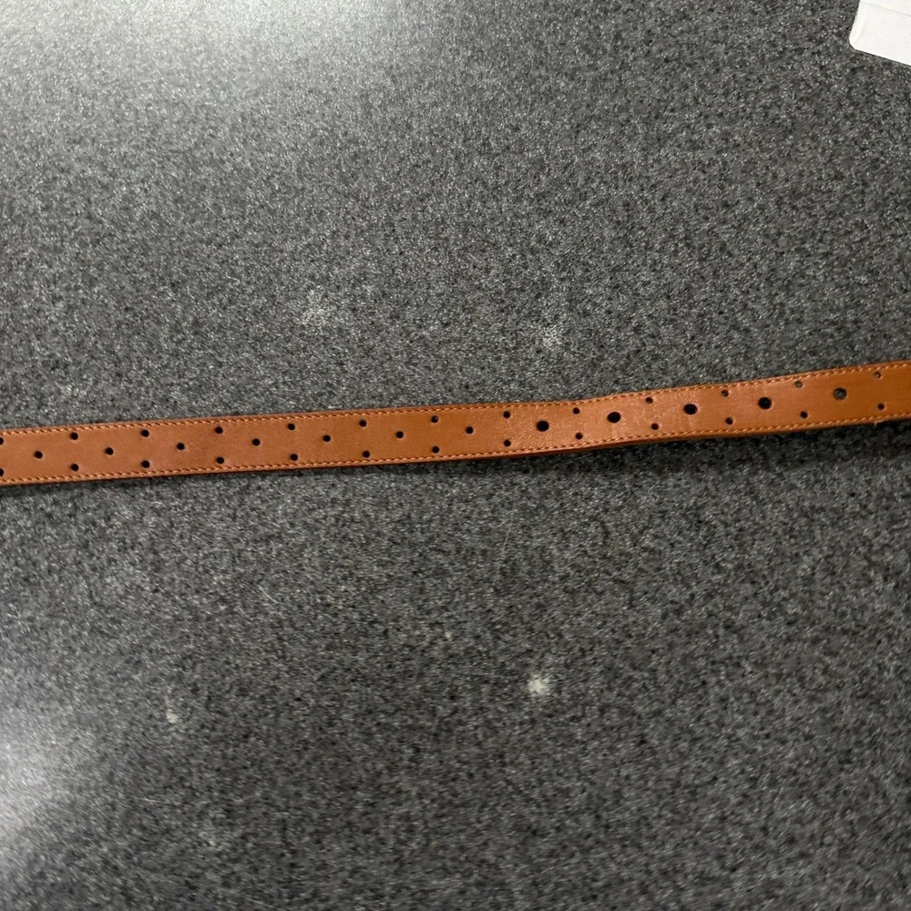 Talbots Belt Womens Medium Brown Excellent Leather Perforated Made in Italy